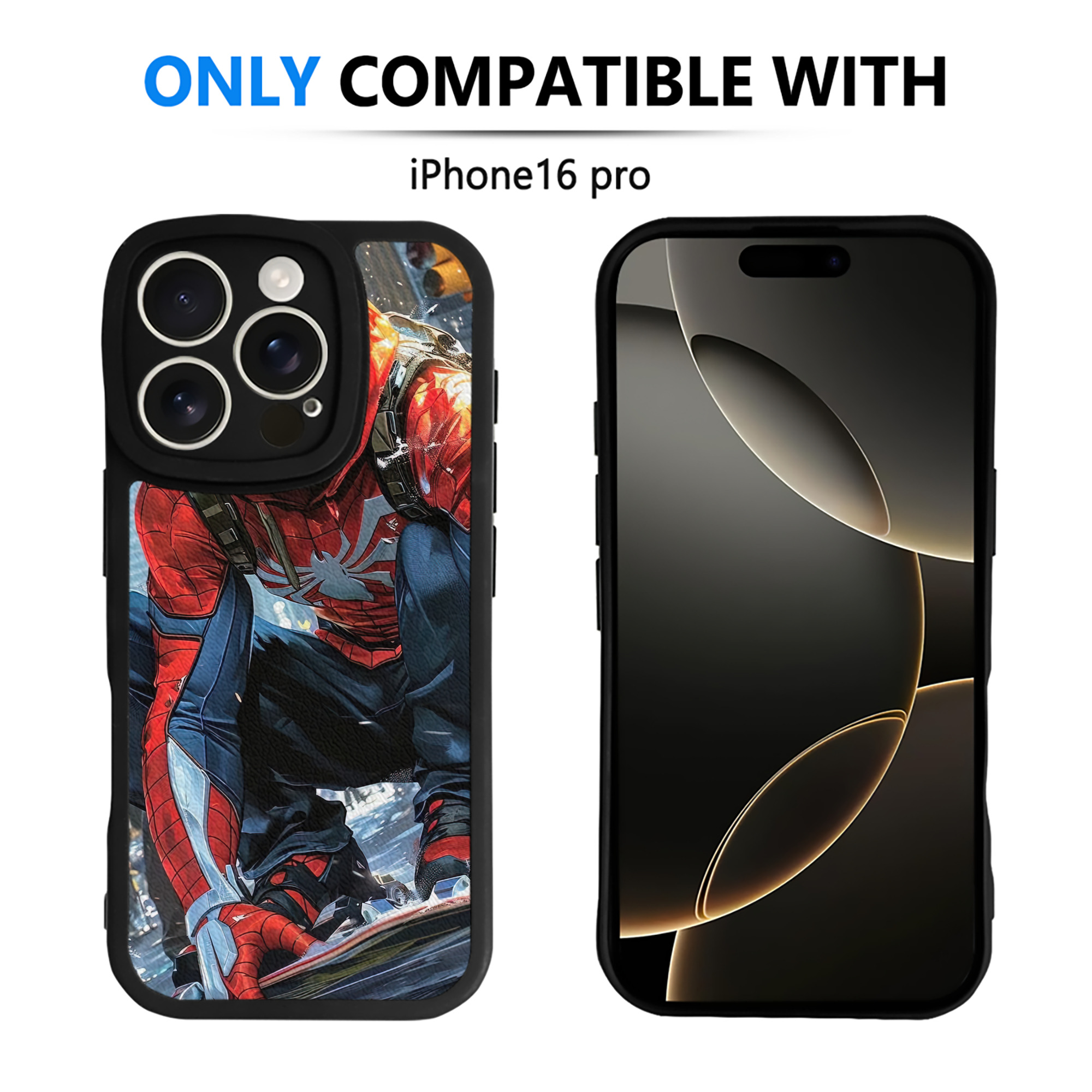 Spider Man スパイダーマン 【iPhone 16シリーズ対応】シリコンスマホケース（レザー調） 材質：シリコン